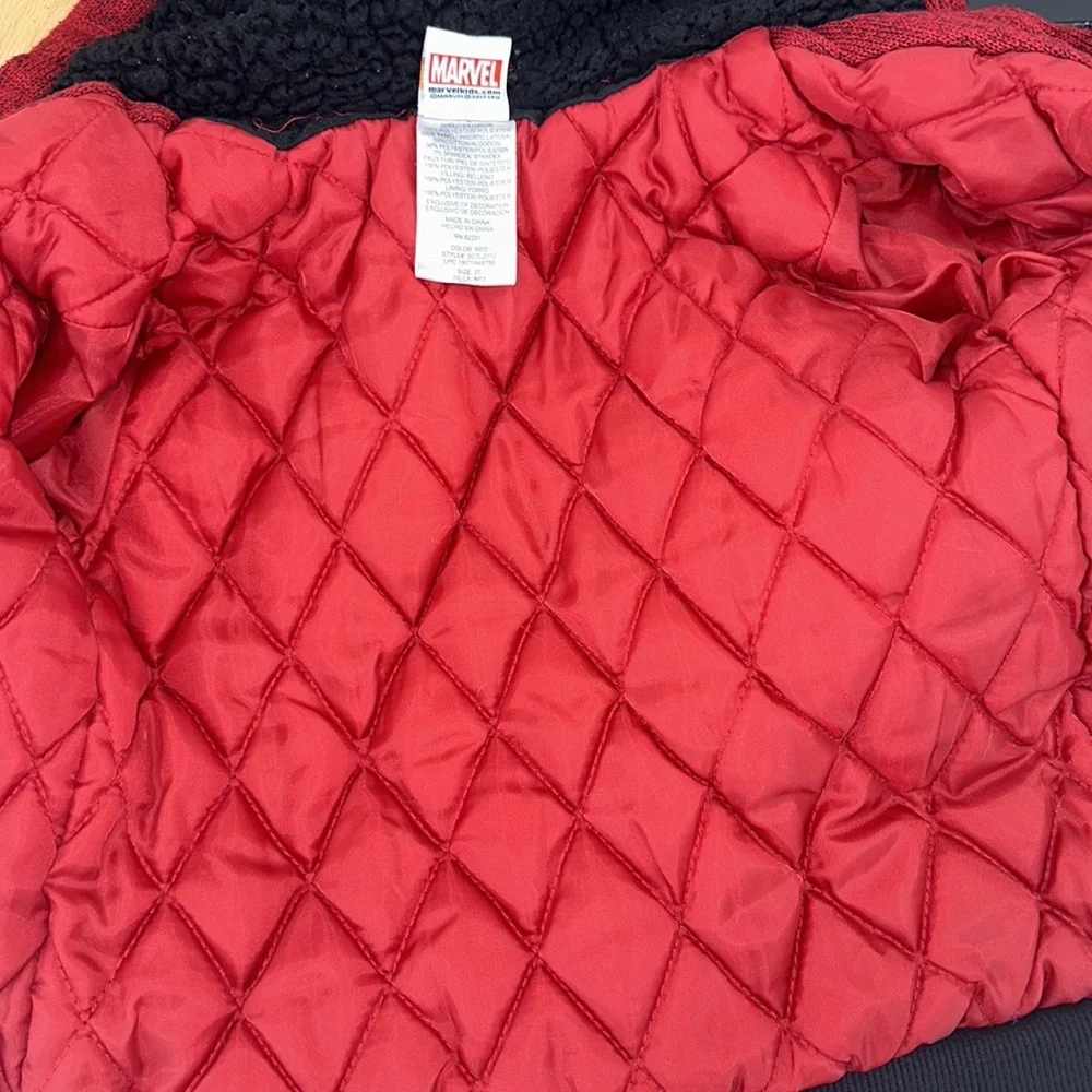 Marvel Spider-Man Lined Hoodie Sherpa hoodie quilted lining‎ size 3t
